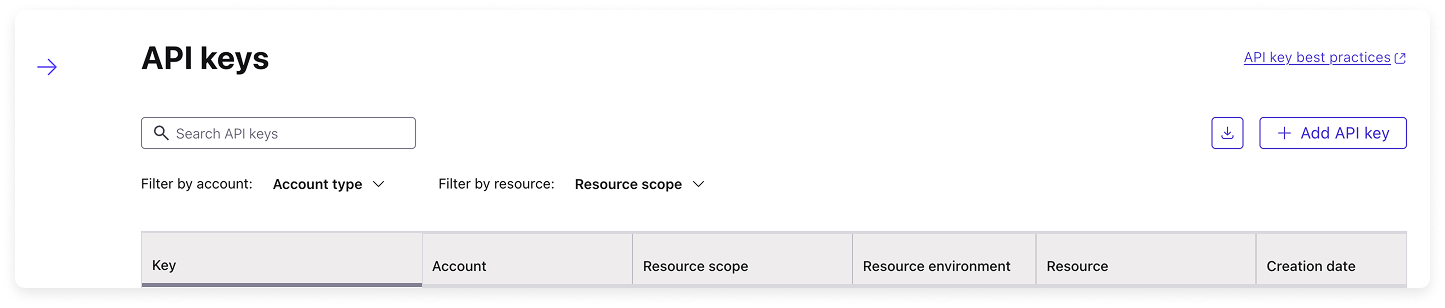 Adding an API key