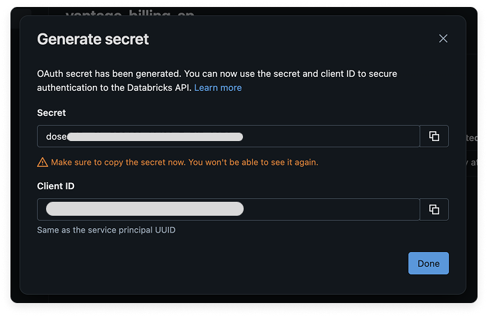 Copy client ID and secret