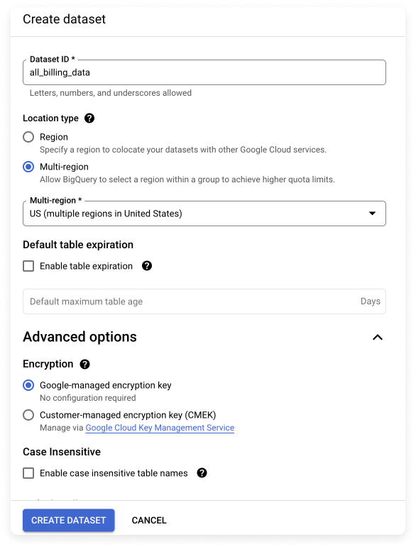 Create BigQuery dataset