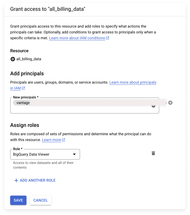 Grant BigQuery dataset access