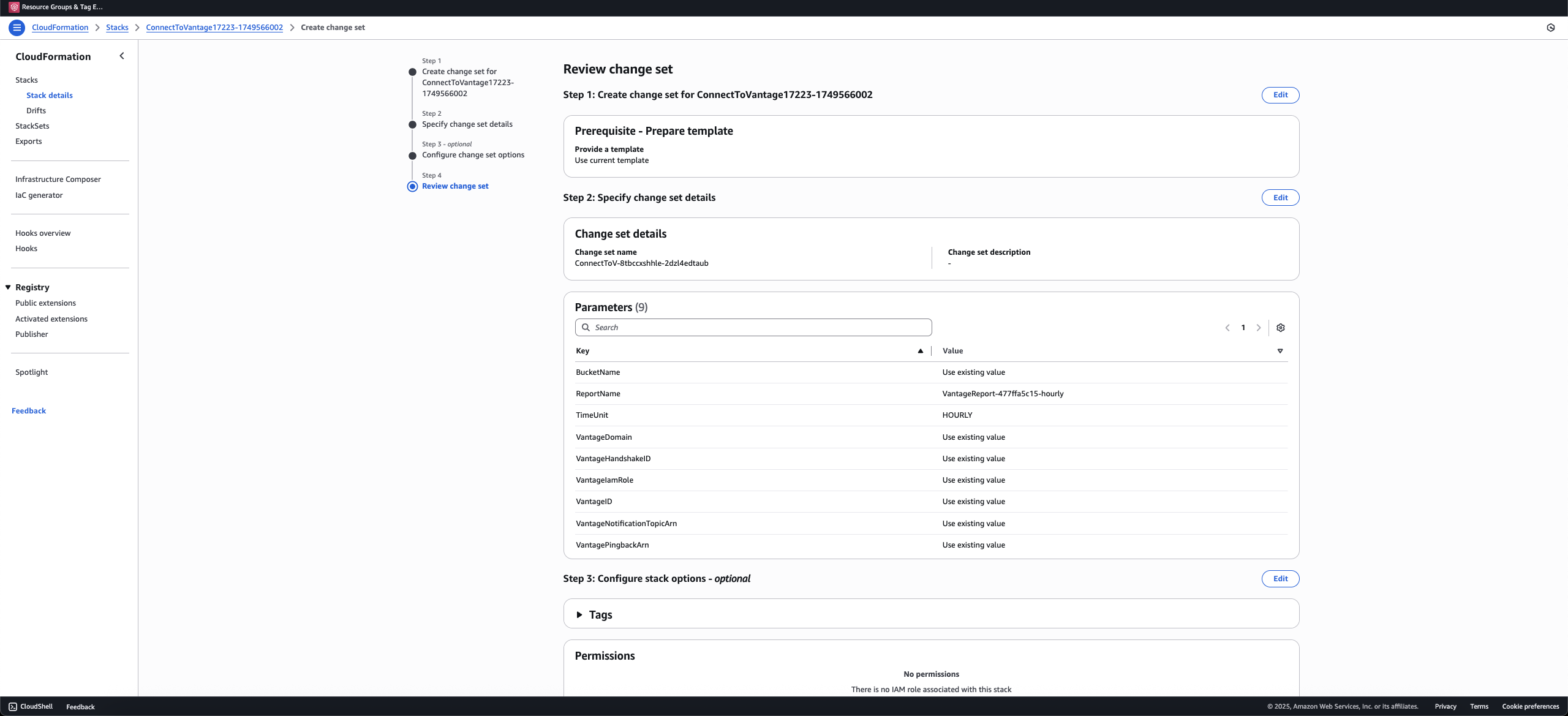 Cloudformation Console