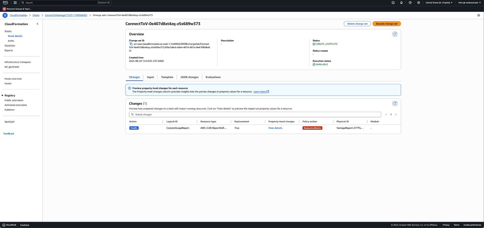Cloudformation Console