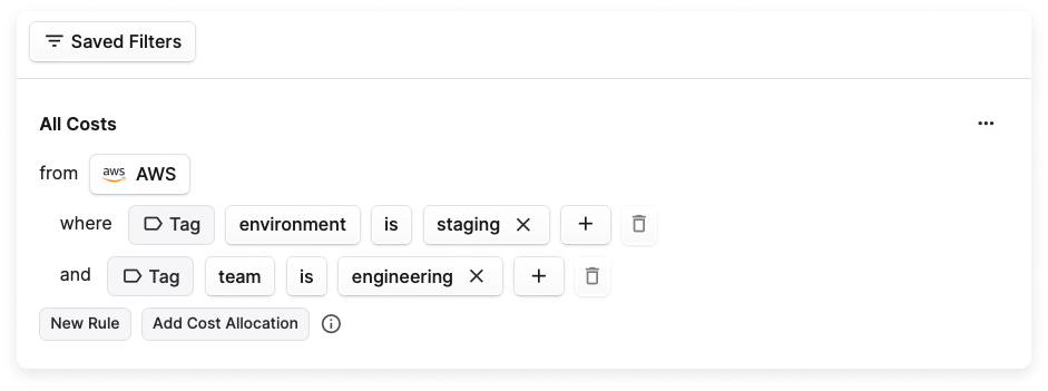 Filter by multiple tags in the console