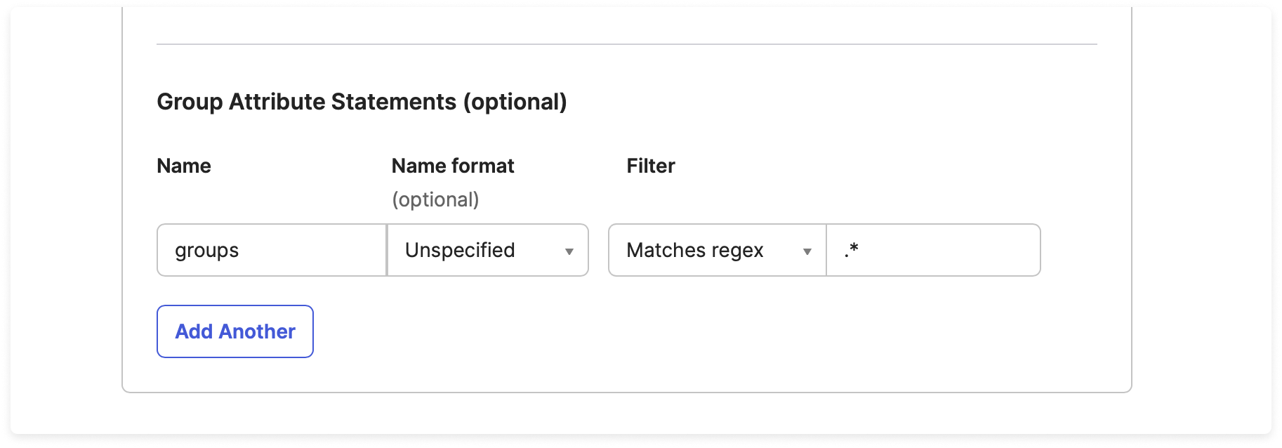 Okta group attribute settings
