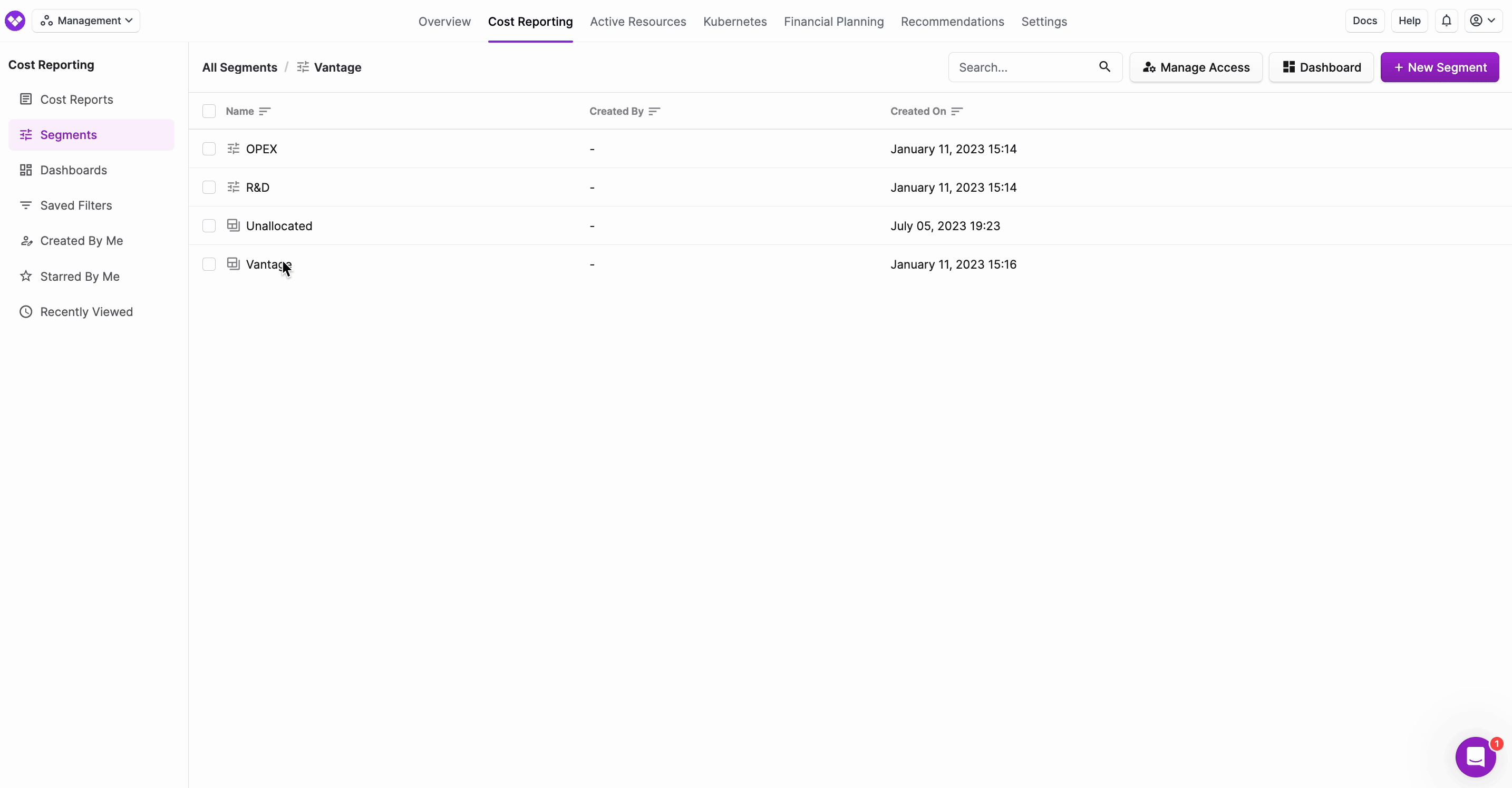 GIF of viewing and manipulating a segment