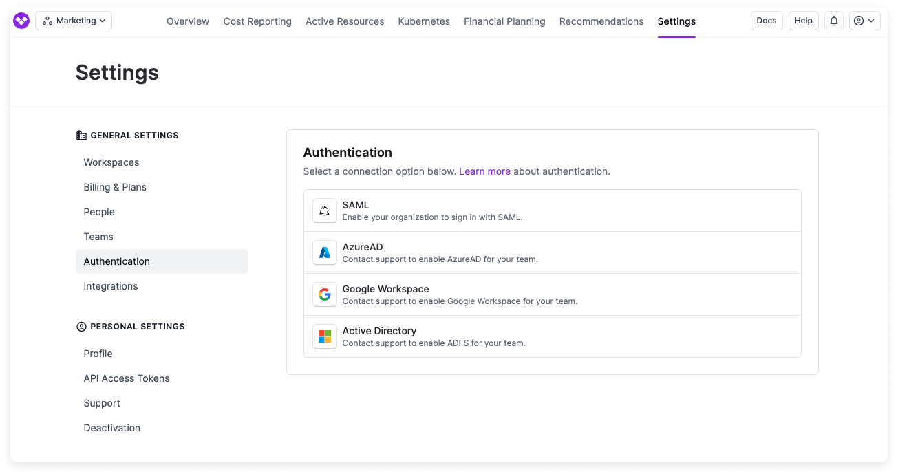 Create SSO integration in Vantage console