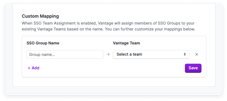 SSO team assignment toggle in the console